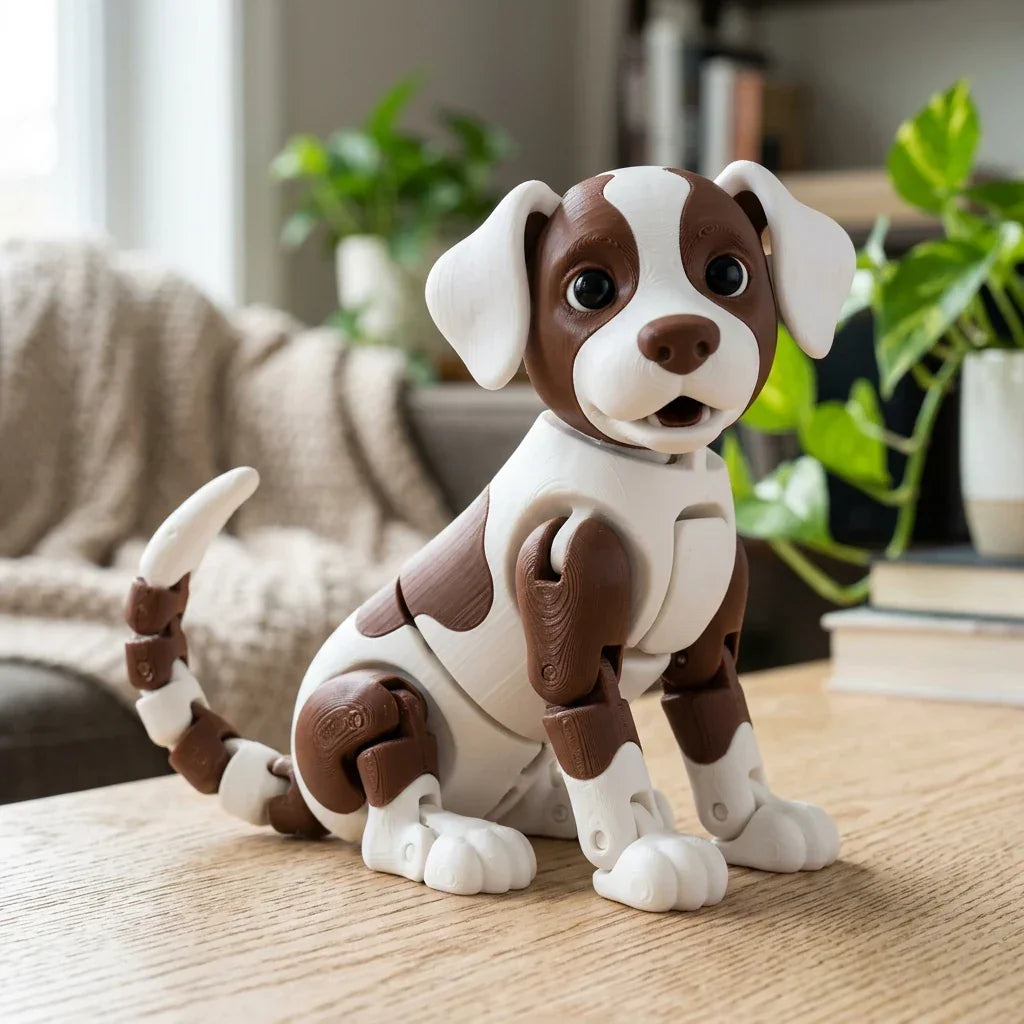 Articulated Puppy - Bicolored Flexible 3D Printed Toy