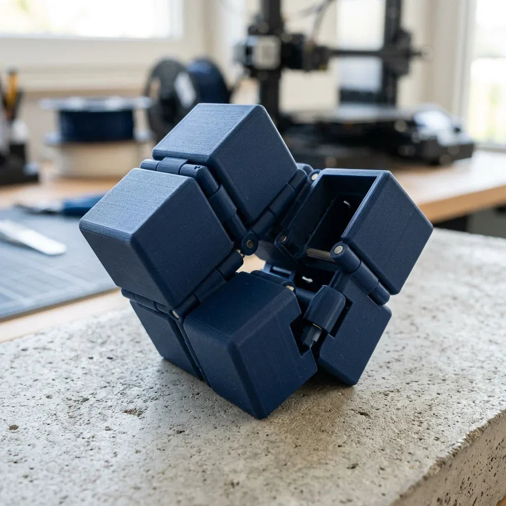 3D Printed Infinite Cube - Smooth Flipping Fidget Toy