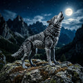Articulated Wolf - Silver Fur 3D Printed Wildlife Model