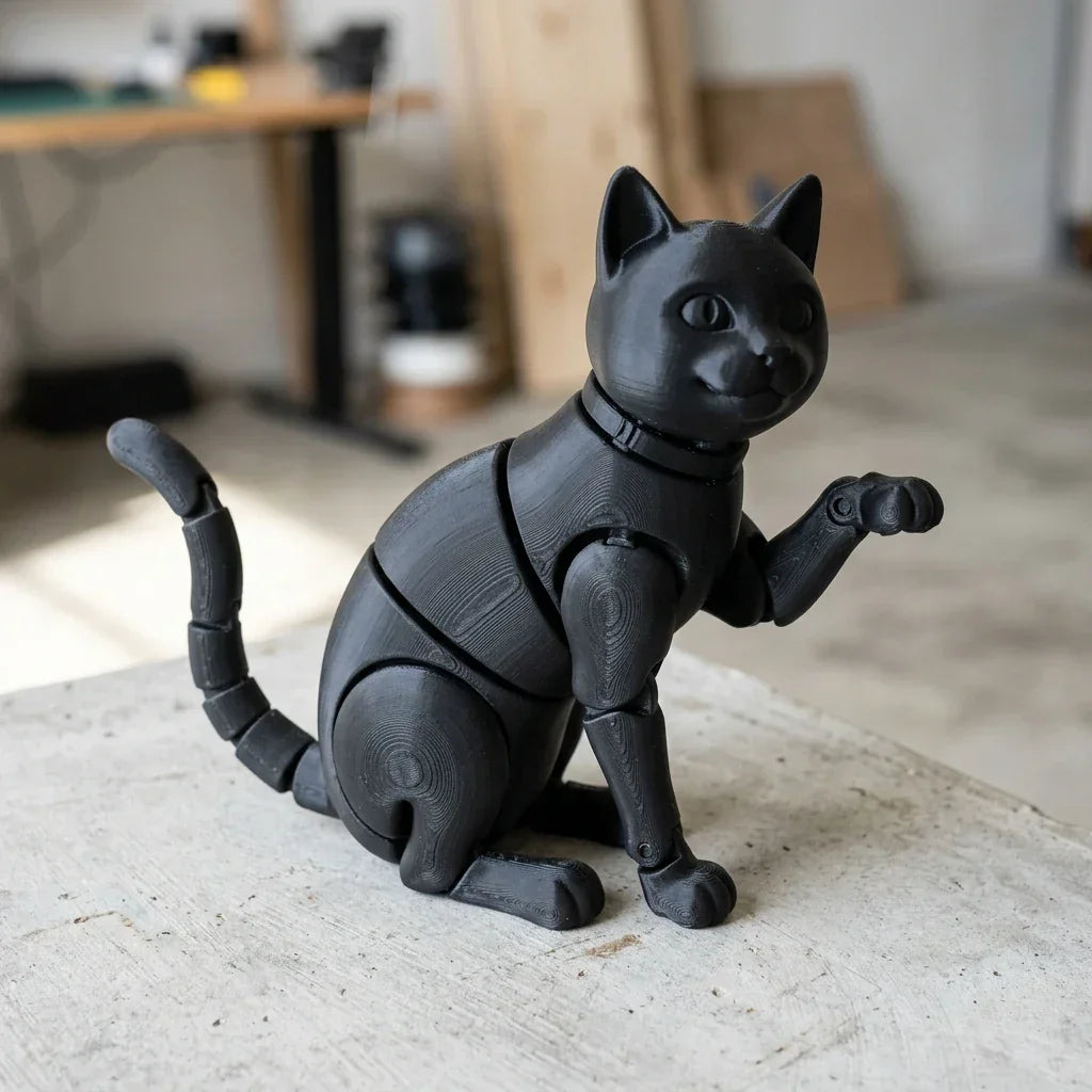 Articulated Cat - Flexible 3D Printed Fidget Pet